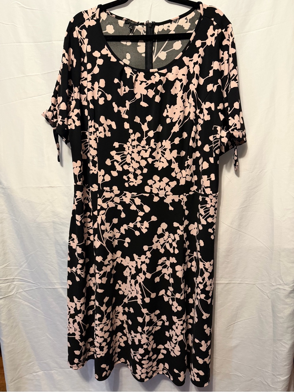 Talbots Black with Blush Floral Midi Dress